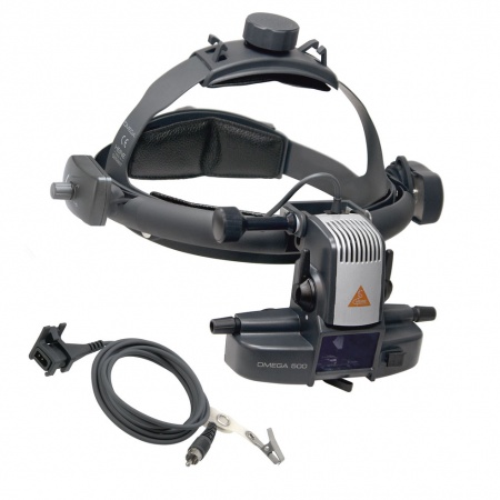 Офтальмоскоп OMEGA 500 LED 6 В на шлеме с реостатом HC 50L и соединительным кабелем (тюльпан)